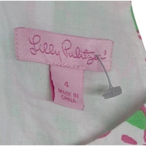 Lilly Pulitzer Tank Top Women's 4 Green Pink Annabelle Forgot My Trunks Vacation - Picture 3 of 10